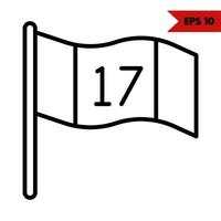 illustration de l'icône de la ligne du drapeau vecteur