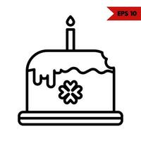 illustration de l'icône de la ligne de gâteau vecteur