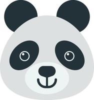 illustration de visage de panda dans un style minimal vecteur