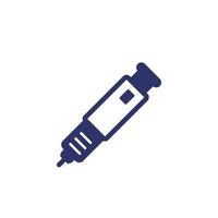 icône de stylo à insuline sur blanc vecteur