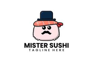 modèle plat moderne logo mister sushi vecteur