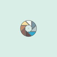 logo de lentille, art minimal, logo plat, logo coloré, art minimaliste vectoriel