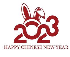 joyeux nouvel an chinois 2023 année du lapin dessin abstrait illustration vecteur rouge