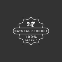 icône du logo du restaurant de l'étiquette des aliments biologiques vecteur