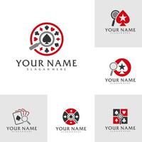 ensemble de modèles vectoriels de logo de poker de recherche, concepts de conception de logo de poker créatifs vecteur