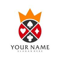 modèle vectoriel de logo king poker, concepts de conception de logo de poker créatif