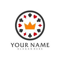 modèle vectoriel de logo king poker, concepts de conception de logo de poker créatif