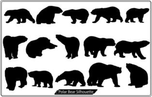 collection de silhouette d'ours polaire de vecteur gratuite