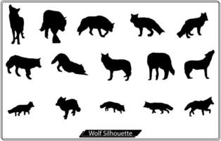 illustration vectorielle de silhouette de loup gratuite vecteur