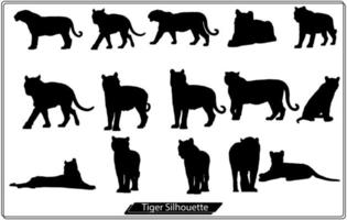 conception simple de la silhouette du vecteur de marche de tigre