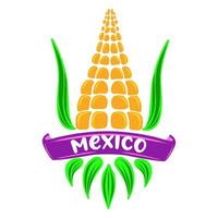 logo du Mexique. épi de maïs. icône de la cuisine mexicaine. vecteur