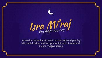 isra mi'raj le voyage nocturne prophète muhammad vecteur