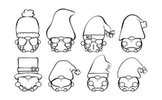 collection de st. patricks gnomes mignons graphiques vectoriels lineart vecteur