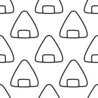 motif d'onigiri de sushi japonais dans un style doodle. cuisine asiatique pour le menu des restaurants vecteur