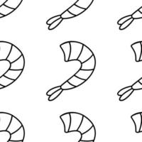 motif de crevettes japonaises en doodle. cuisine asiatique pour le menu des restaurants vecteur