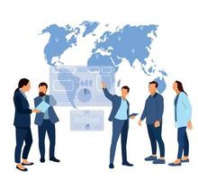 concept d'entreprise mondial. stratégie de gestion. communication d'entreprise. ressources humaines. vecteur