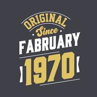 original depuis février 1970. né en février 1970 rétro vintage anniversaire vecteur