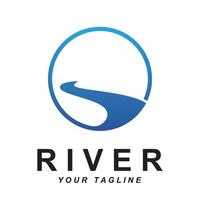 vecteur de logo de rivière avec modèle de slogan