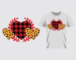 bûcheron, coeur, heureux, saint-valentin, t-shirt, conception, vecteur