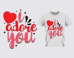 je t'adore vecteur de conception de t shirt happy valentine's day