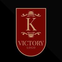lettre k victoire glorieuse logo élément de conception vectorielle vecteur