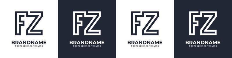 logo monogramme fz simple, adapté à toute entreprise avec initiale fz ou zf. vecteur