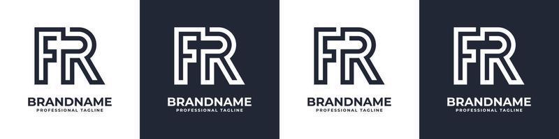 logo monogramme fr simple, adapté à toute entreprise avec initiale fr ou rf. vecteur