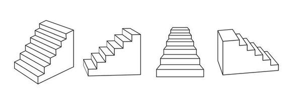icône de vecteur d'escalier. icône de vecteur de contour isolé sur fond blanc escalier.