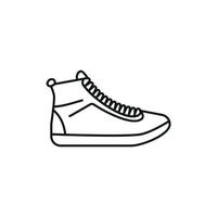 illustration vectorielle de contour noir et blanc de chaussures. baskets, unisexe, baskets contour. ligne vectorielle. vecteur