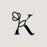 belle mode beauté logo lettre k vecteur