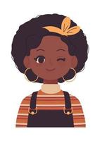 avatar femme afro-américaine vecteur