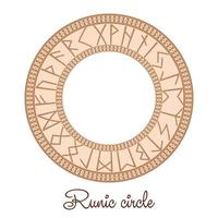 cercle runique, ancien symbole slave, décoré de motifs scandinaves. design de mode beige vecteur