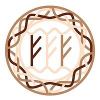 triple rune fehu, un ancien symbole slave, décoré de motifs scandinaves. design de mode beige vecteur