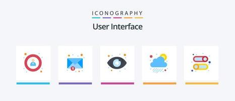 pack d'icônes plat 5 de l'interface utilisateur, y compris la désactivation. interface. utilisateur. permettre. Soleil. conception d'icônes créatives vecteur