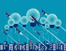 l'éducation et la croissance économique de la ville. concept d'illustration vectorielle de développement commercial, en remontant vecteur