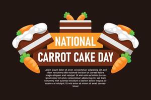 fond de la journée nationale du gâteau aux carottes. vecteur