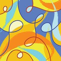 fond de contraste de couleur orange, jaune et bleu avec décoration de lignes fond d'écran vectoriel tendance. toile de fond simple et plate pour l'impression de brochures, d'affiches, de papier ou de tissu.