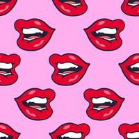 motif de lèvres féminines dans un style pop art pour l'impression et le design. illustration vectorielle. vecteur