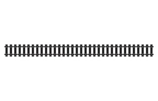 voie ferrée droite horizontale, chemin de fer, contour ferroviaire, tramway, métro, silhouette de chemin de métro. icône plate de dessin animé d'illustration vectorielle. vecteur