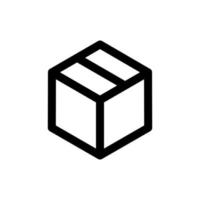 icône de contour. emblème de la boîte d'emballage. illustration vectorielle vecteur