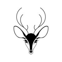 le visage d'un cerf femelle. logo, signe, icône, symbole. vecteur