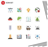 pack d'icônes vectorielles stock de 16 signes et symboles de ligne pour le cadenas de destination de protection du navire pack modifiable sur internet d'éléments de conception de vecteur créatif