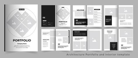 conception de modèle de portefeuille ou modèle de portefeuille d'architecture et d'intérieur vecteur