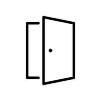 icône de porte ouverte dans la conception de style de ligne isolée sur fond blanc. trait modifiable. vecteur