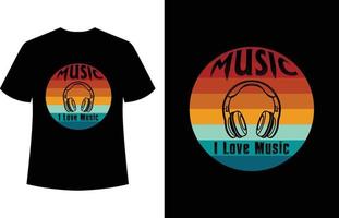 musique j'aime la conception de t-shirt de musique, vecteur, imprimer d'autres vecteur