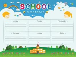 illustration vectorielle de calendrier scolaire vecteur