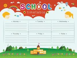 illustration vectorielle de calendrier scolaire vecteur