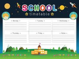 illustration vectorielle de calendrier scolaire vecteur