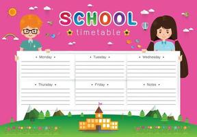 illustration vectorielle de calendrier scolaire vecteur