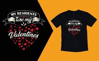 mes résidents sont mon t-shirt valentines vecteur